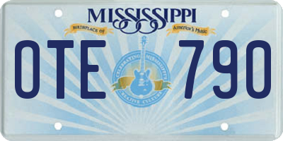 MS license plate OTE790
