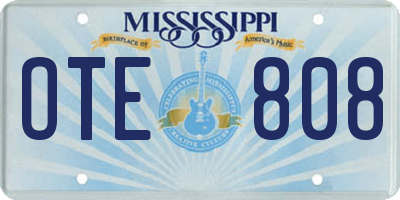 MS license plate OTE808