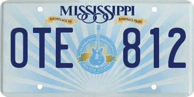 MS license plate OTE812
