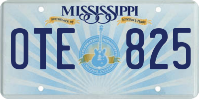 MS license plate OTE825