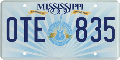 MS license plate OTE835