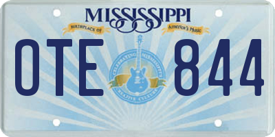 MS license plate OTE844