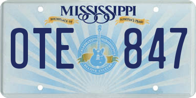 MS license plate OTE847