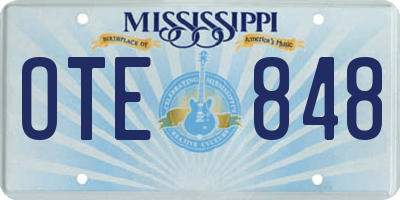 MS license plate OTE848