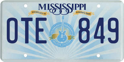 MS license plate OTE849