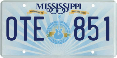 MS license plate OTE851