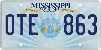 MS license plate OTE863