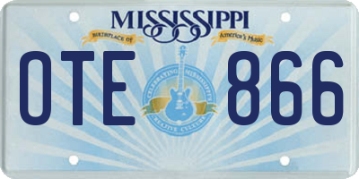 MS license plate OTE866