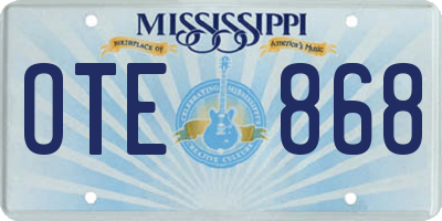 MS license plate OTE868