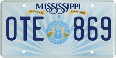 MS license plate OTE869