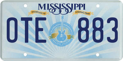 MS license plate OTE883