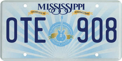 MS license plate OTE908