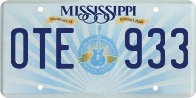 MS license plate OTE933