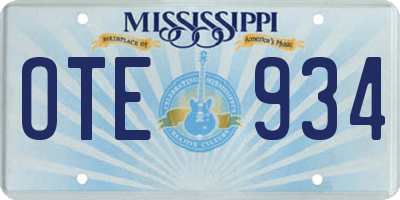 MS license plate OTE934