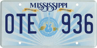 MS license plate OTE936