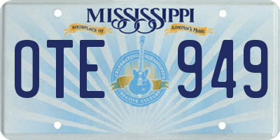 MS license plate OTE949