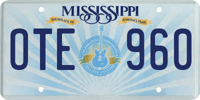 MS license plate OTE960