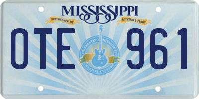 MS license plate OTE961