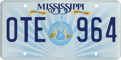 MS license plate OTE964