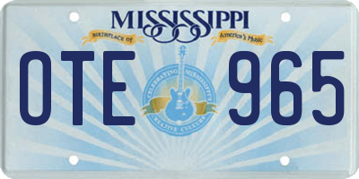 MS license plate OTE965