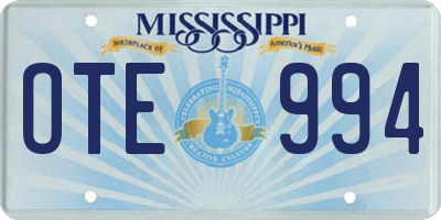 MS license plate OTE994