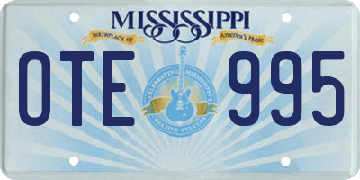 MS license plate OTE995