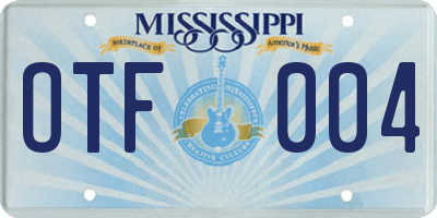 MS license plate OTF004