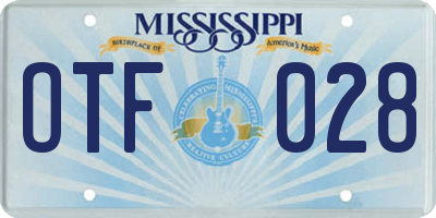 MS license plate OTF028