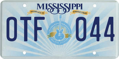 MS license plate OTF044