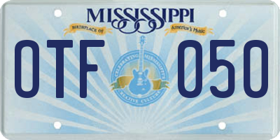 MS license plate OTF050
