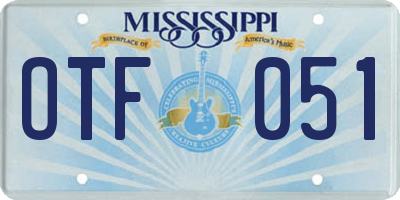 MS license plate OTF051