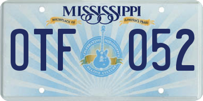 MS license plate OTF052