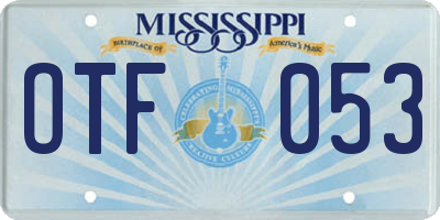 MS license plate OTF053