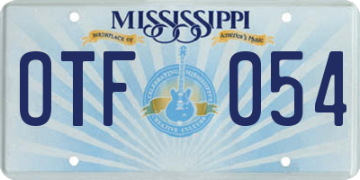 MS license plate OTF054