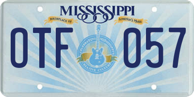 MS license plate OTF057