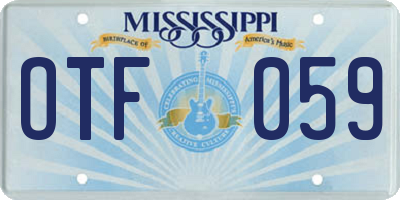MS license plate OTF059