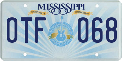 MS license plate OTF068