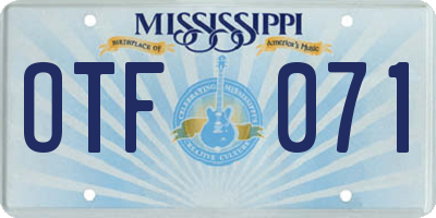MS license plate OTF071