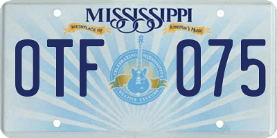 MS license plate OTF075