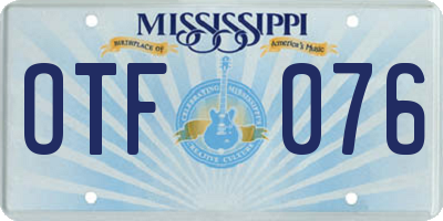 MS license plate OTF076
