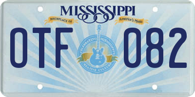 MS license plate OTF082