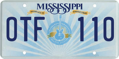 MS license plate OTF110