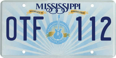 MS license plate OTF112