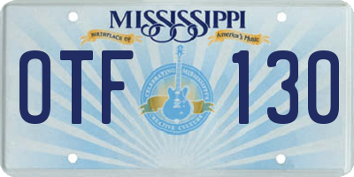 MS license plate OTF130