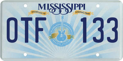 MS license plate OTF133