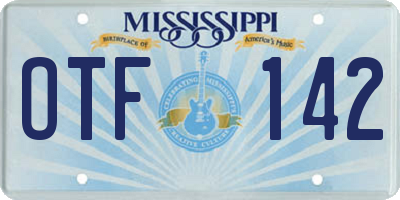 MS license plate OTF142