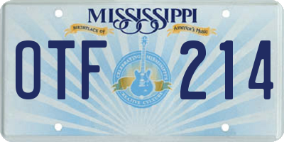 MS license plate OTF214
