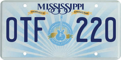 MS license plate OTF220