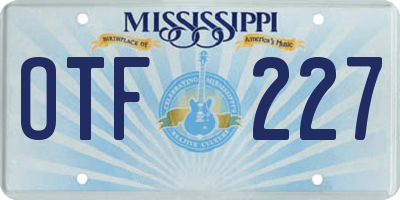MS license plate OTF227