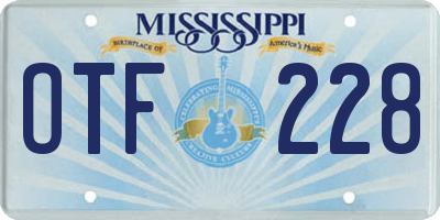 MS license plate OTF228